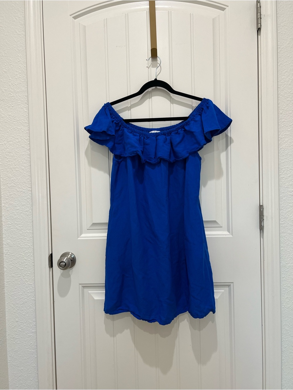 Tommy Bahama Royal Blue Off-Shoulder Linen Dress with pockets! - Picture 10 of 12